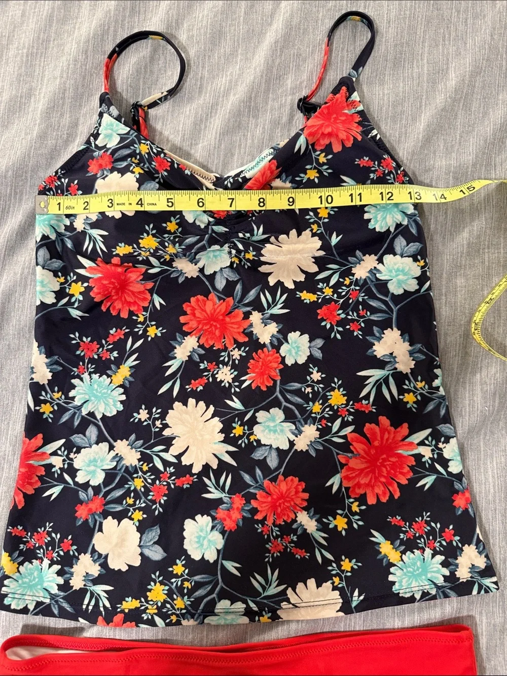 Women’s Floral Tankini Swim Set - Red Floral